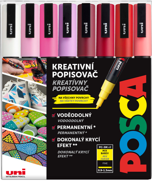 POSCA akrylový popisovač PC-3M 8 ks - Love POSCA