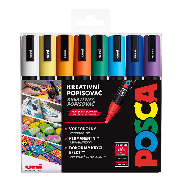 POSCA akrylový popisovač PC-5M Sada základních barev 16 ks POSCA