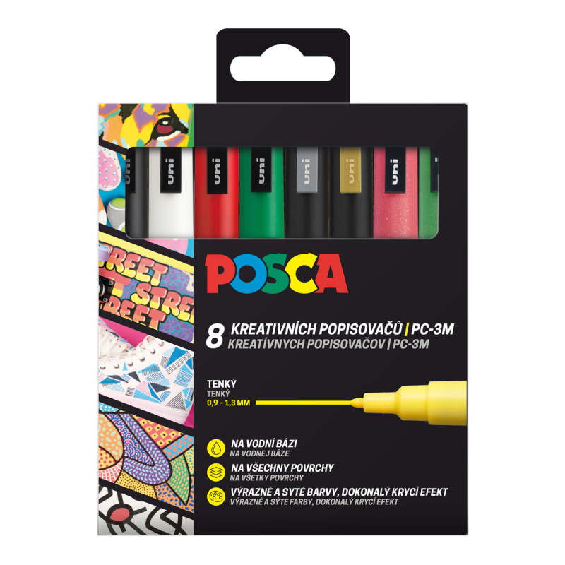 POSCA sada popisovačů PC-3M - CHRISTMAS 8 ks POSCA