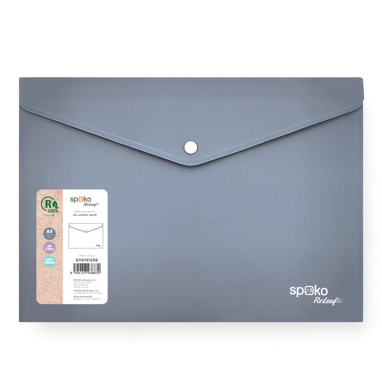 Desky s drukem Spoko ReLeaf A5 PP 1 ks - šedé