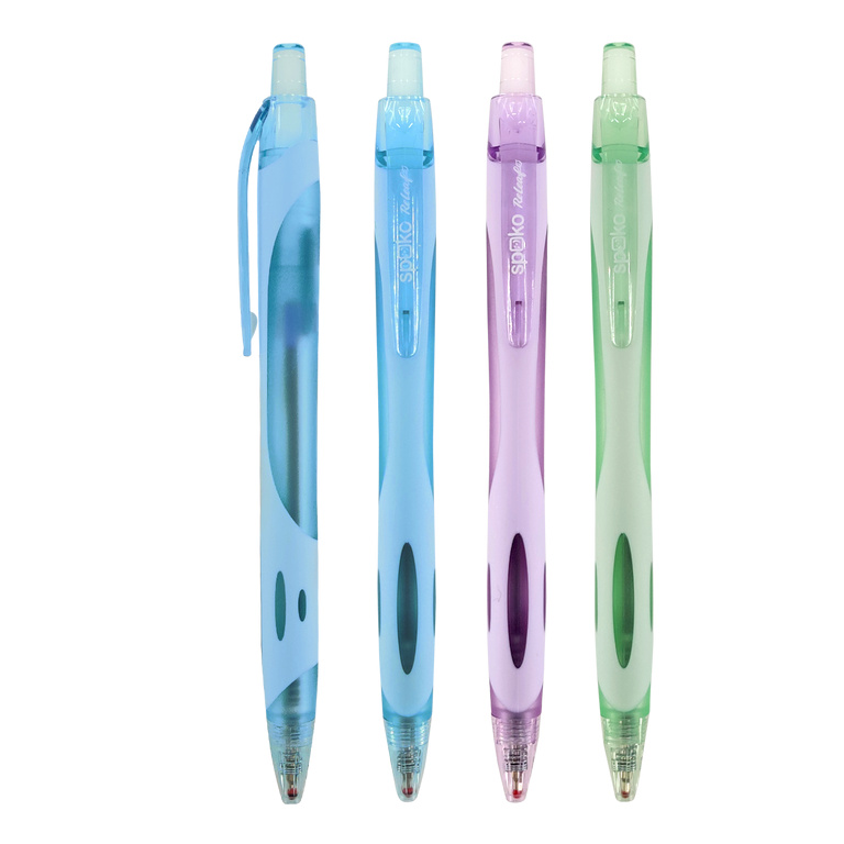Kuličkové pero Spoko ReLeaf Active Transparent 0,5 mm - mix barev