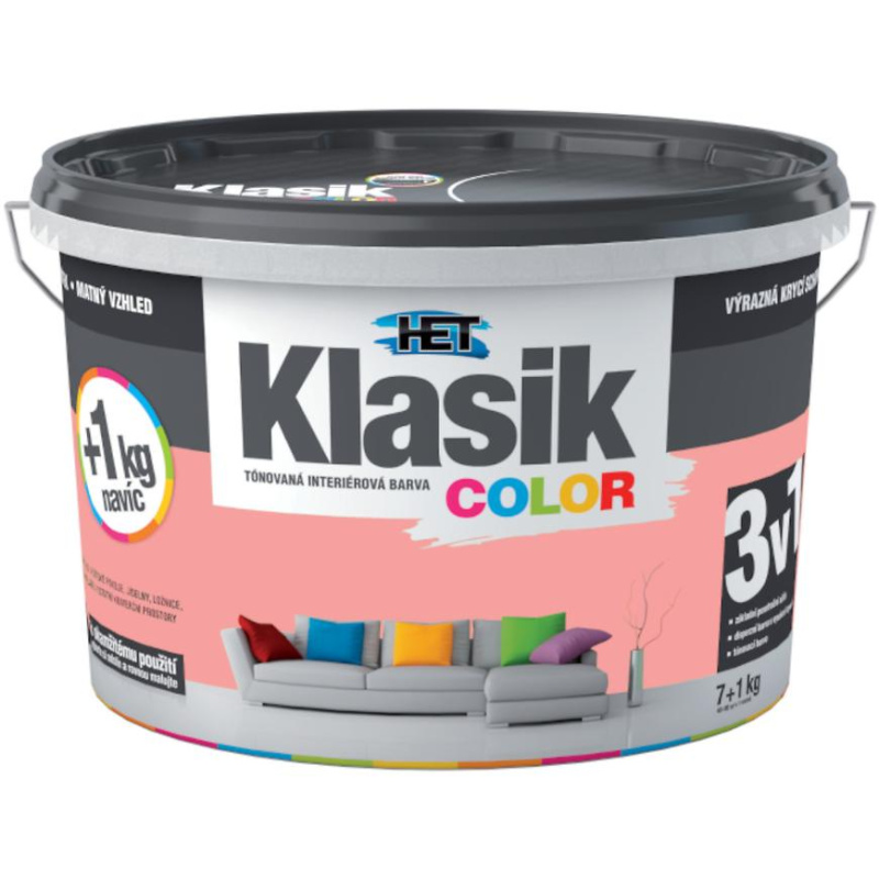 Het Klasik Color 0828 lososový 7+1kg + akrylátový tmel HET 400g zdarma
