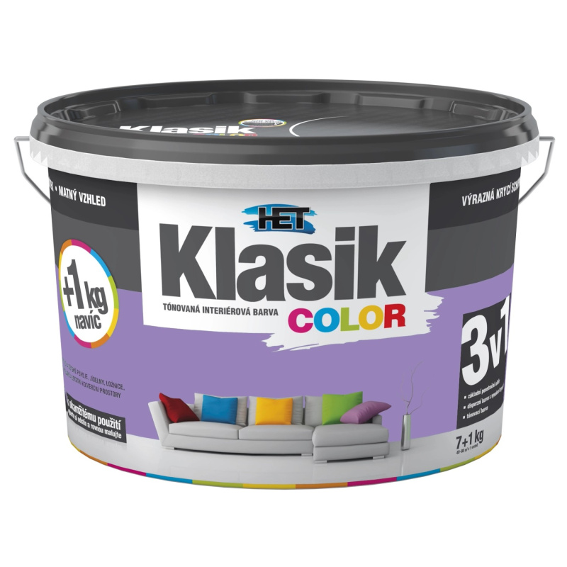 Het Klasik Color 0347 fialový šeříkový 7+1kg + akrylátový tmel HET 400g zdarma