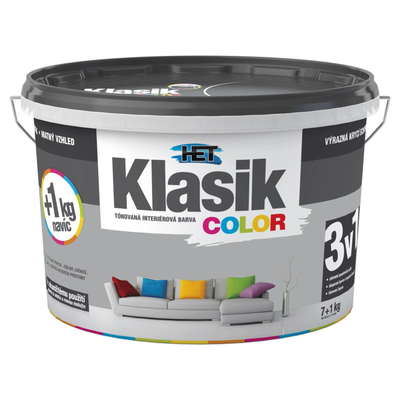 Het Klasik Color 0147 šedý břidlicový 7+1kg + akrylátový tmel HET 400g zdarma