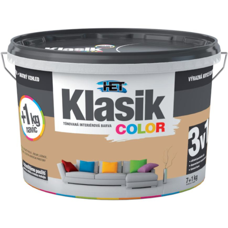Het Klasik Color 0267 hnědý karamelový 7+1kg + akrylátový tmel HET 400g zdarma