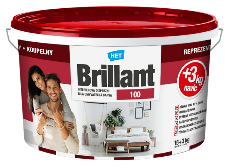 Malba interiérová HET Brillant 100 bílá 15+3 kg