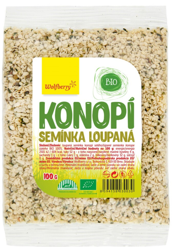 WOLFBERRY Konopné semínko loupané BIO 100 g