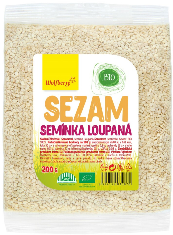 WOLFBERRY Sezam loupaný BIO 200 g