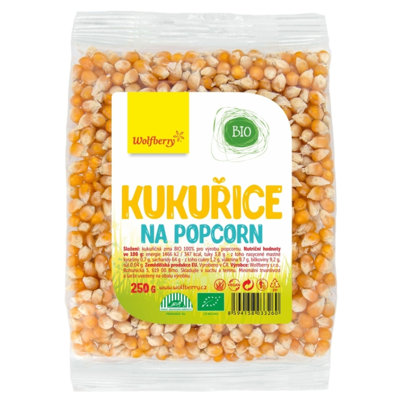 WOLFBERRY Kukuřice na popcorn 250 g BIO