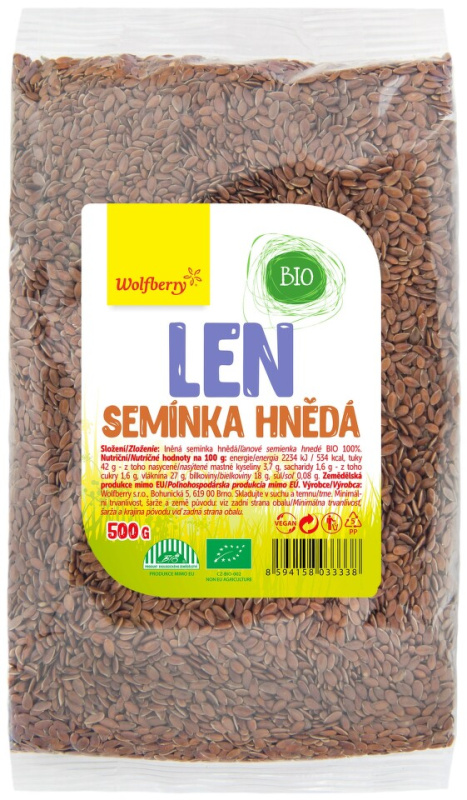 WOLFBERRY Lněné semínko hnědé BIO 500 g
