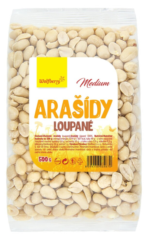 WOLFBERRY Arašídy loupané Medium 500 g