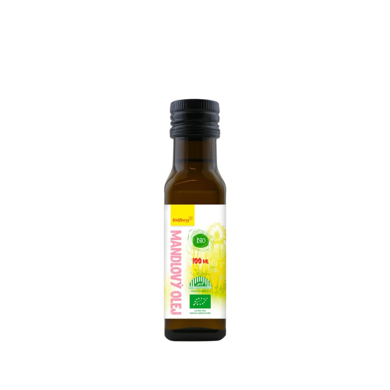 Wolfberry Mandlový olej BIO výživný olej na tvář, tělo a vlasy 100 ml