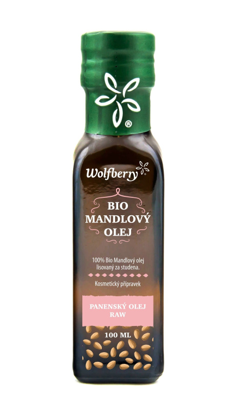 Wolfberry Mandlový olej BIO výživný olej na tvář, tělo a vlasy 100 ml