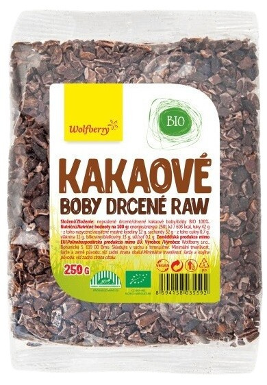 WOLFBERRY Kakaové boby drcené BIO 250 g