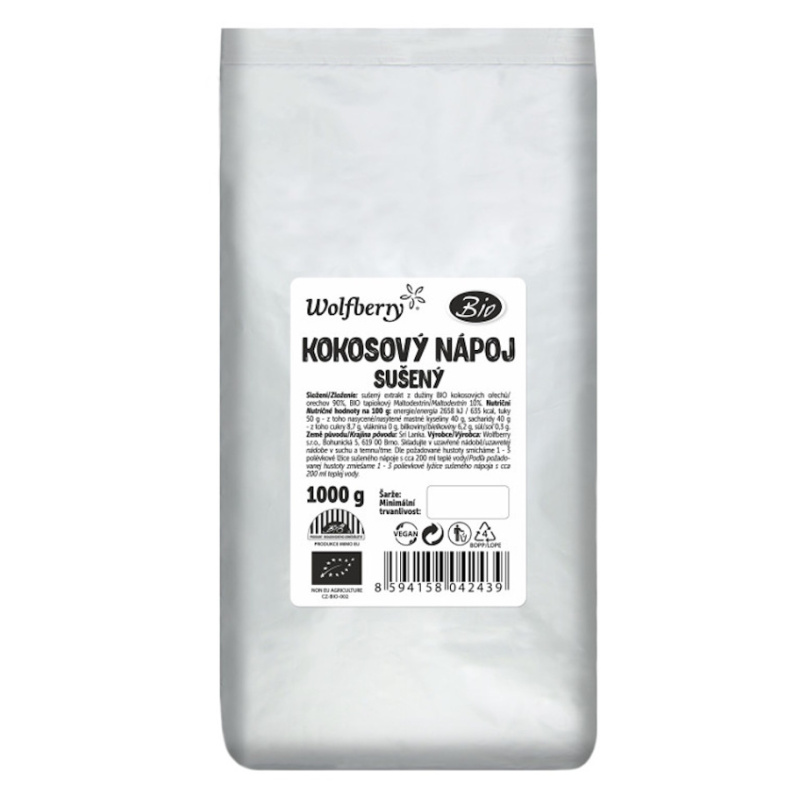 WOLFBERRY Kokosový sušený nápoj BIO 1000 g