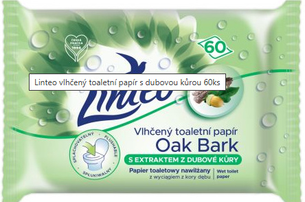 Vlhčený toaletní papír Linteo - dubová kůra, 60 ks