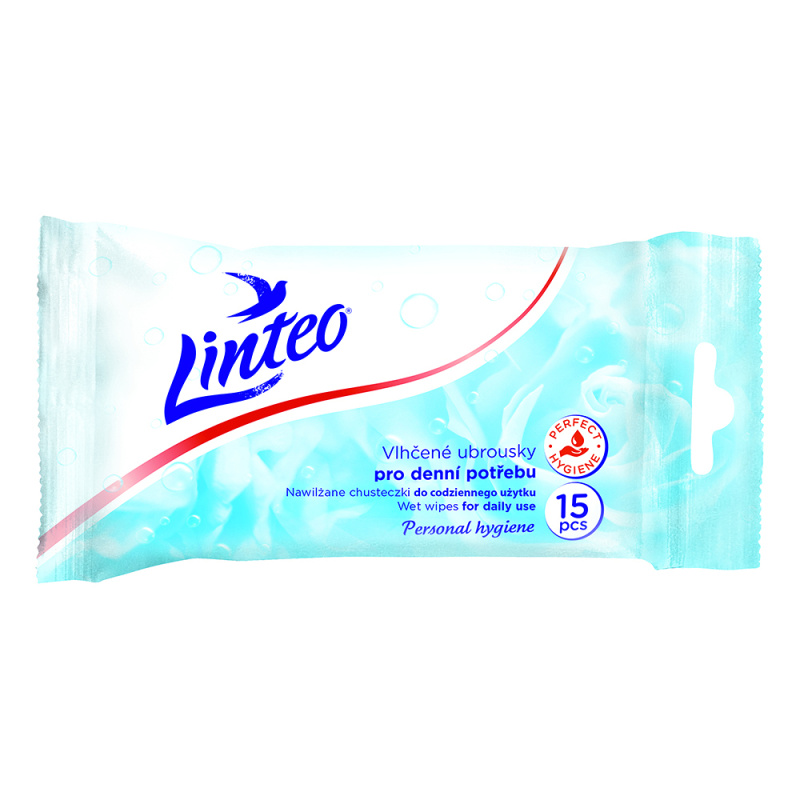 Ubrousky vlhčené pro denní potřebu - Linteo Satin, 15 ks