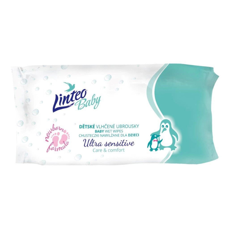 Linteo Baby Ultra Sensitive dětské jemné vlhčené ubrousky 64 ks