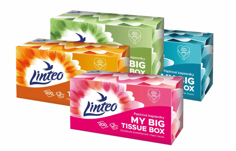 Papírové kapesníčky v krabičce Linteo - 2vrstvé, 200ks