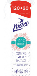 Linteo Natural Cotton Pads vatové tampónky 140 ks