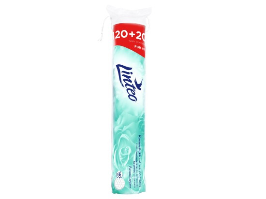 Linteo Natural Cotton Pads vatové tampónky 140 ks