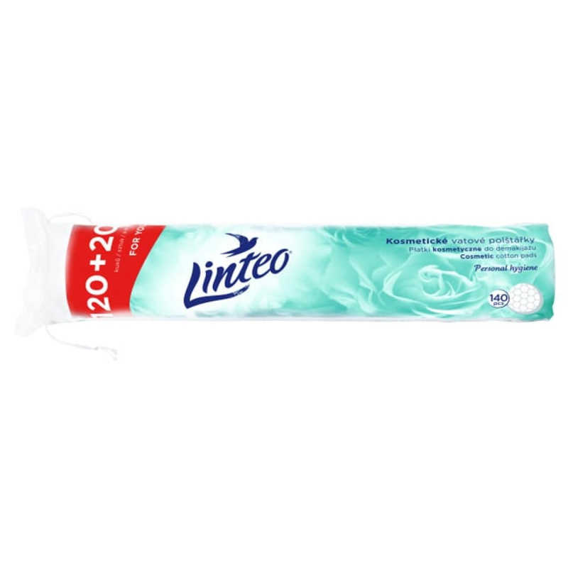 Linteo Natural Cotton Pads vatové tampónky 140 ks