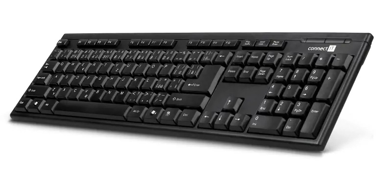 CONNECT IT kancelářská klávesnice, USB, CZ + SK verze, ČERNÁ Černá