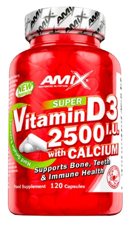 AMIX Vitamín D3 2500 I.U. s vápníkem 120 kapslí