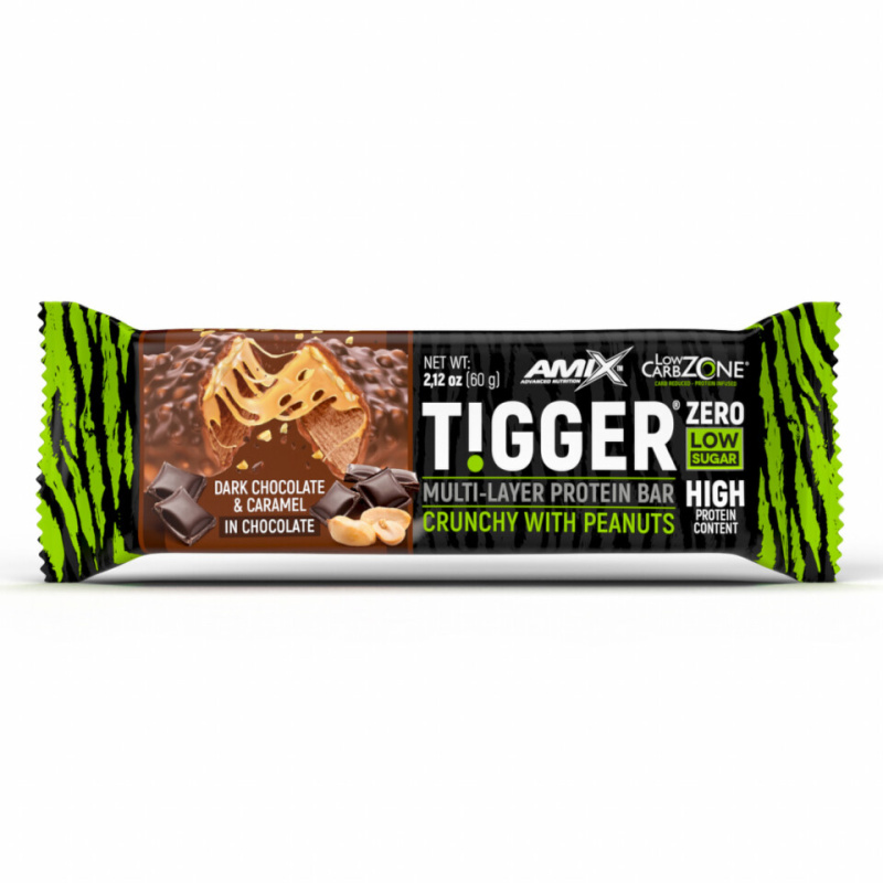 AMIX TIGGER Zero Bar 60 g Příchuť: Tmavá čokoláda/Karamel