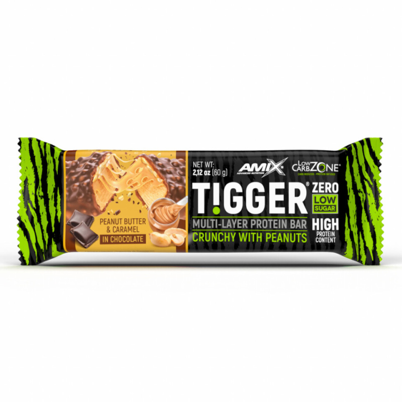 AMIX TIGGER Zero Bar 60 g Příchuť: Arašídové máslo/Karamel