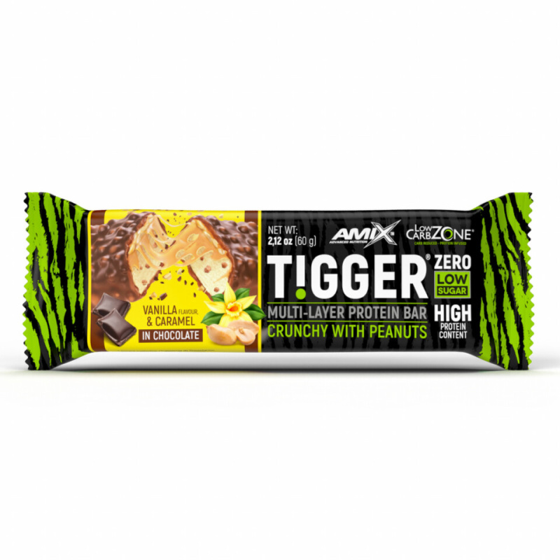 AMIX TIGGER Zero Bar 60 g Příchuť: Vanilka/Karamel