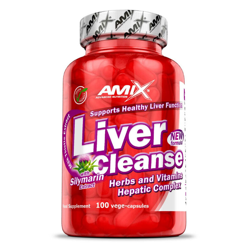 AMIX Liver Cleanse, Podpora jater, 100 kapslí