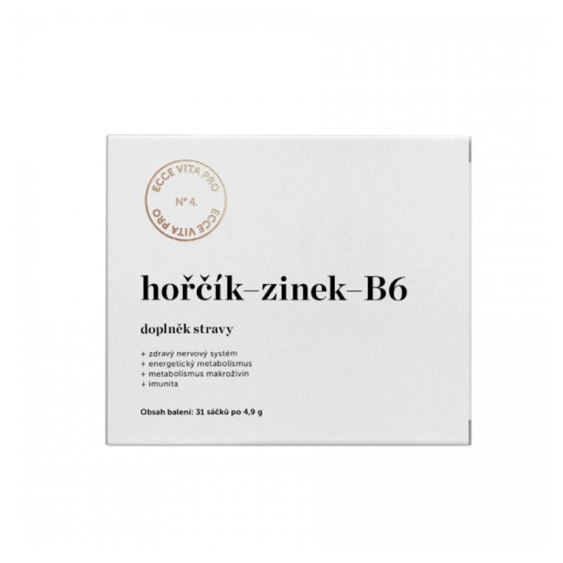 EcceVita Hořčík-Zinek-B6, Ecce Vita, 31 sáčků (152 g)