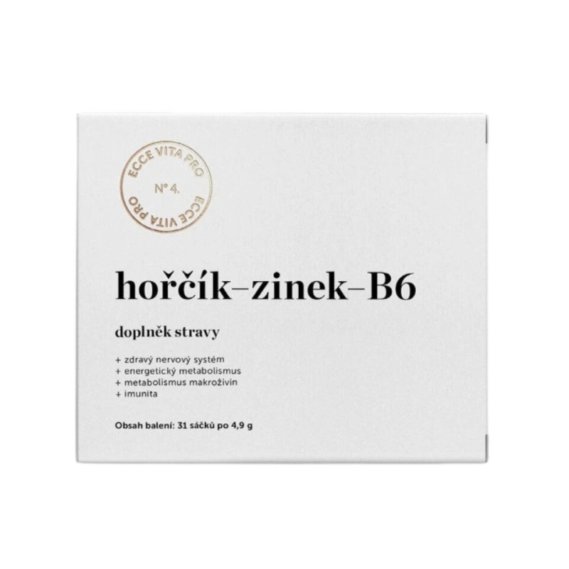 EcceVita Hořčík-Zinek-B6, Ecce Vita, 31 sáčků (152 g)