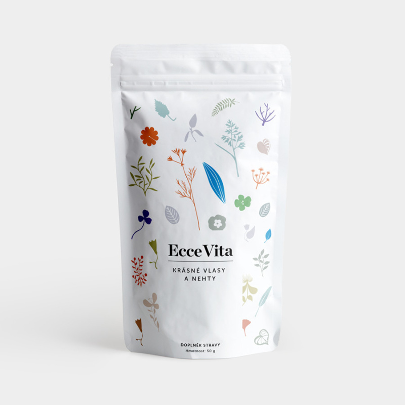 EcceVita Bylinný čaj Krásné vlasy a nehty, 50g
