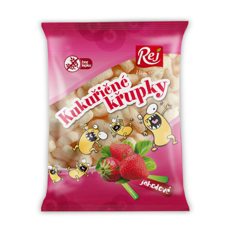 REJ Kukuřičné křupky jahodové 90g