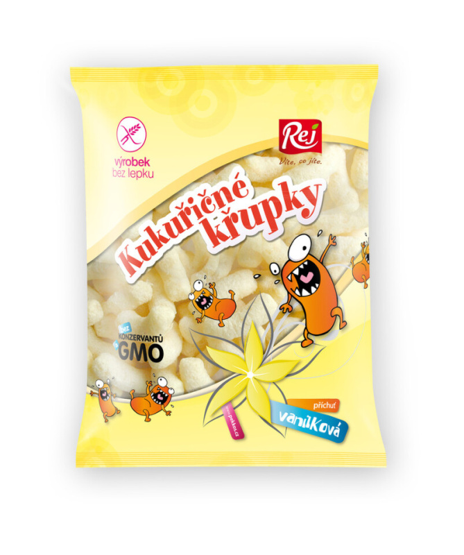 REJ Křupky kukuřičné s příchutí vanilky 90 g