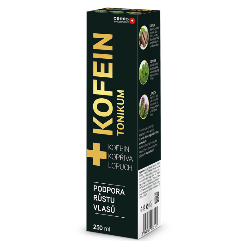 Cemio Kofein tonic energizující tonikum stimulující růst vlasů 250 ml