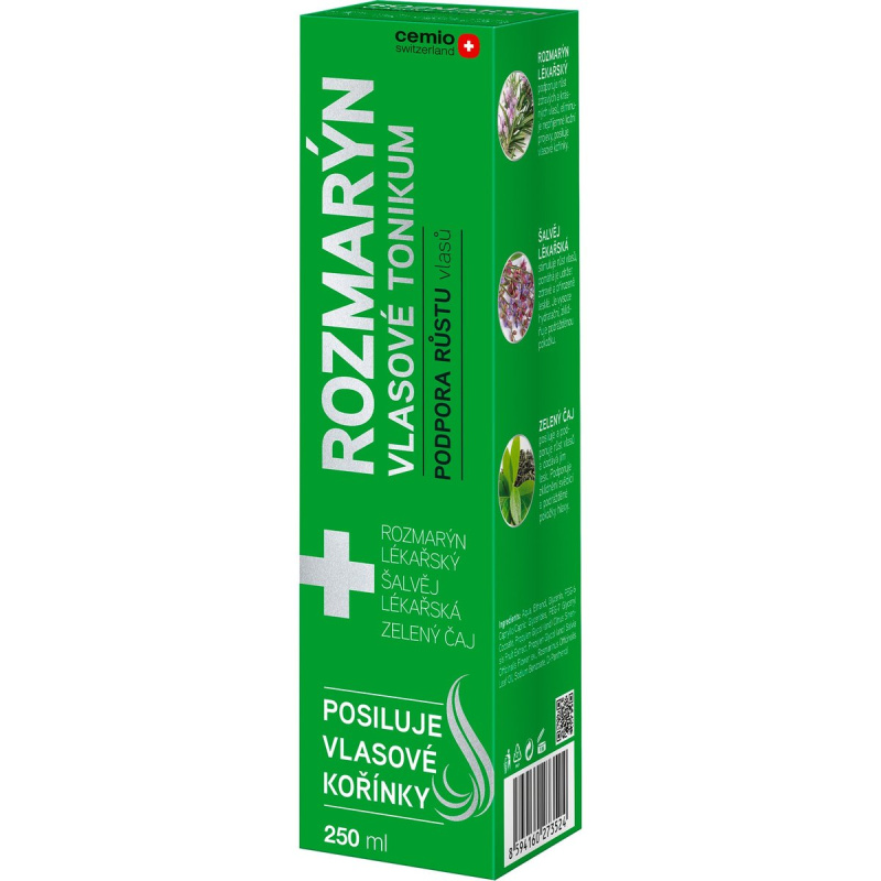 Cemio Rozmarýnové tonikum vlasové tonikum pro růst vlasů a posílení od kořínků 250 ml