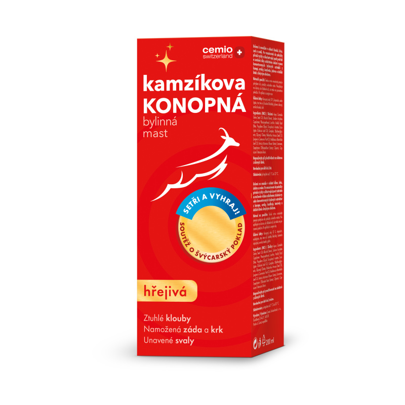 Cemio Kamzíkova konopná mast hřejivá 200 ml + soutěž