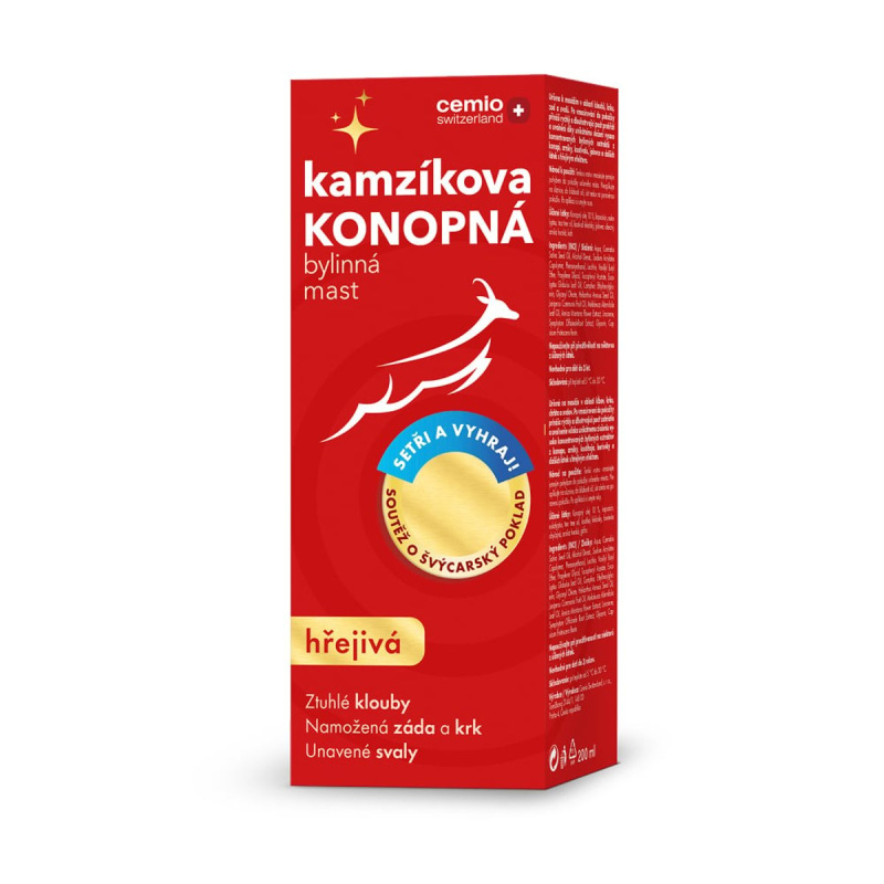 Cemio Kamzíkova konopná mast hřejivá 200 ml + soutěž