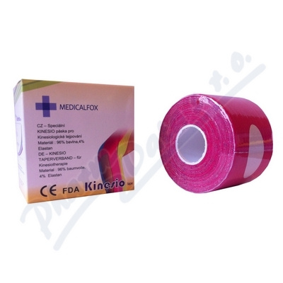 FOX MUSCLE TEJP-kinezio tejp.páska růžová 5cmx5m
