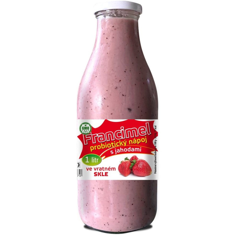 Farma rodiny Němcovy Francimel probiotický nápoj s jahodami