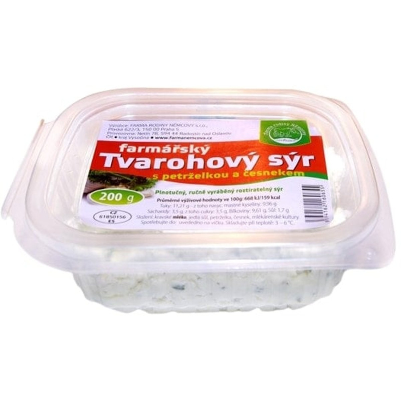 Farma rodiny Němcovy Farmářský tvarohový sýr s česnekem a petrželkou