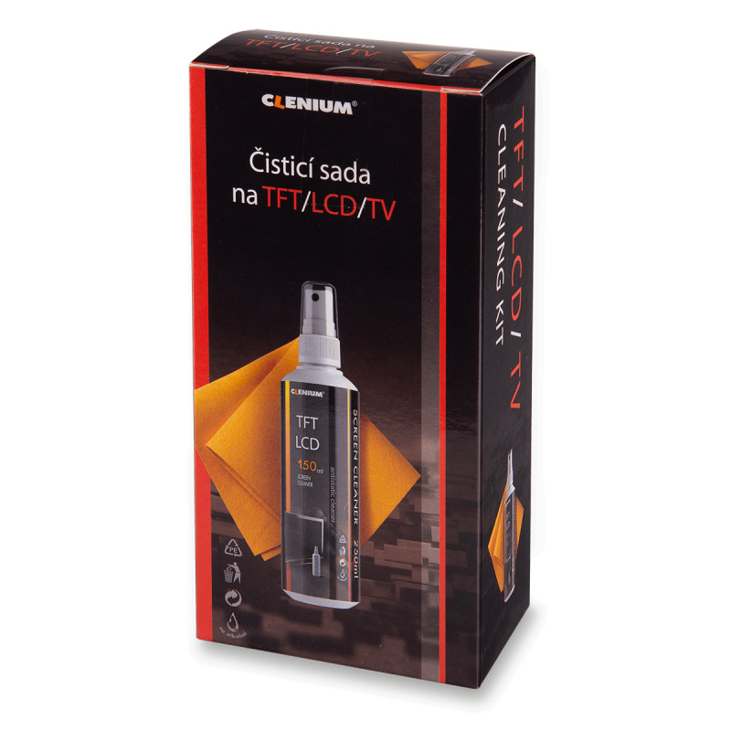 Clenium Cleaning Kit - čisticí sada na monitory - utěrka + čisticí roztok, 125 ml