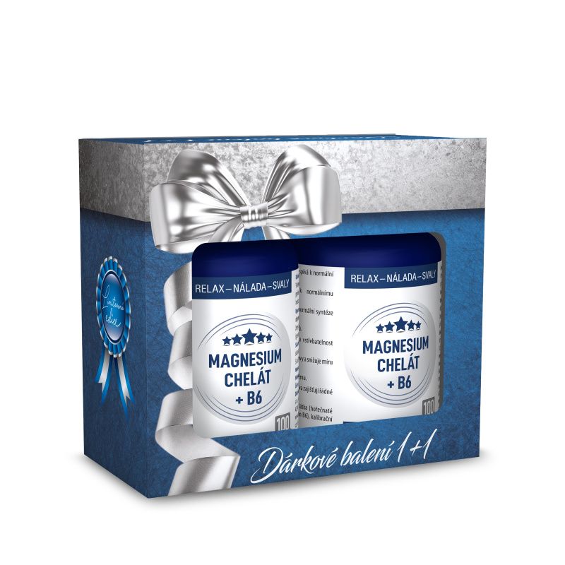 CLINICAL Magnesium chelát + B6 100 + 100 kapslí DÁRKOVÉ balení
