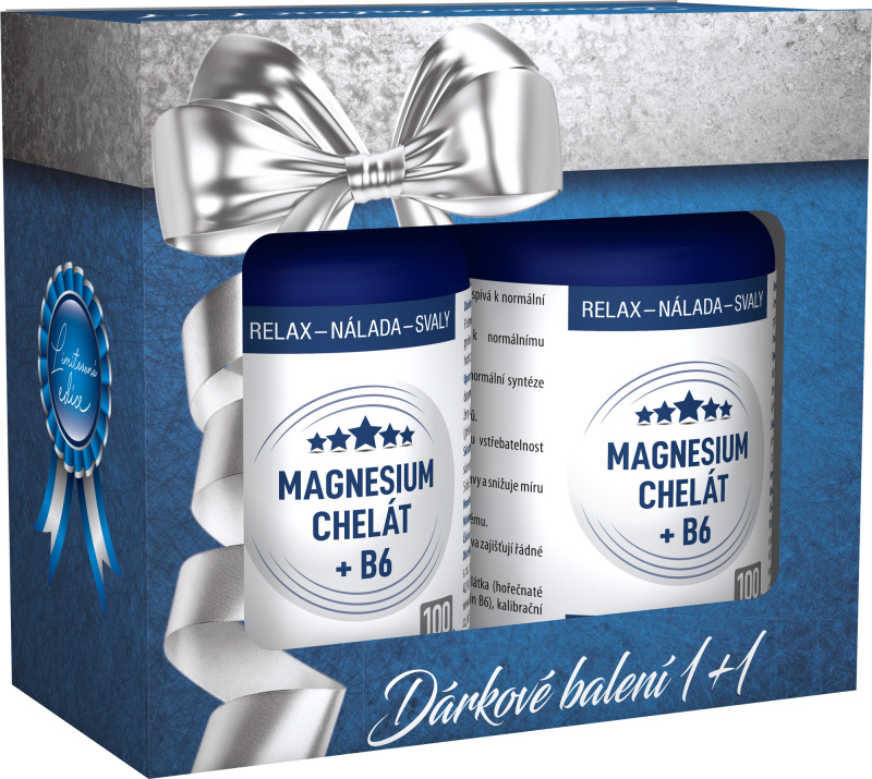 CLINICAL Magnesium chelát + B6 100 + 100 kapslí DÁRKOVÉ balení