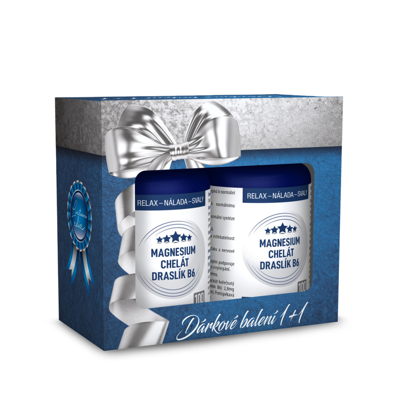 CLINICAL Magnesium chelát + Draslík B6 100 + 100 tablet Dárkové balení