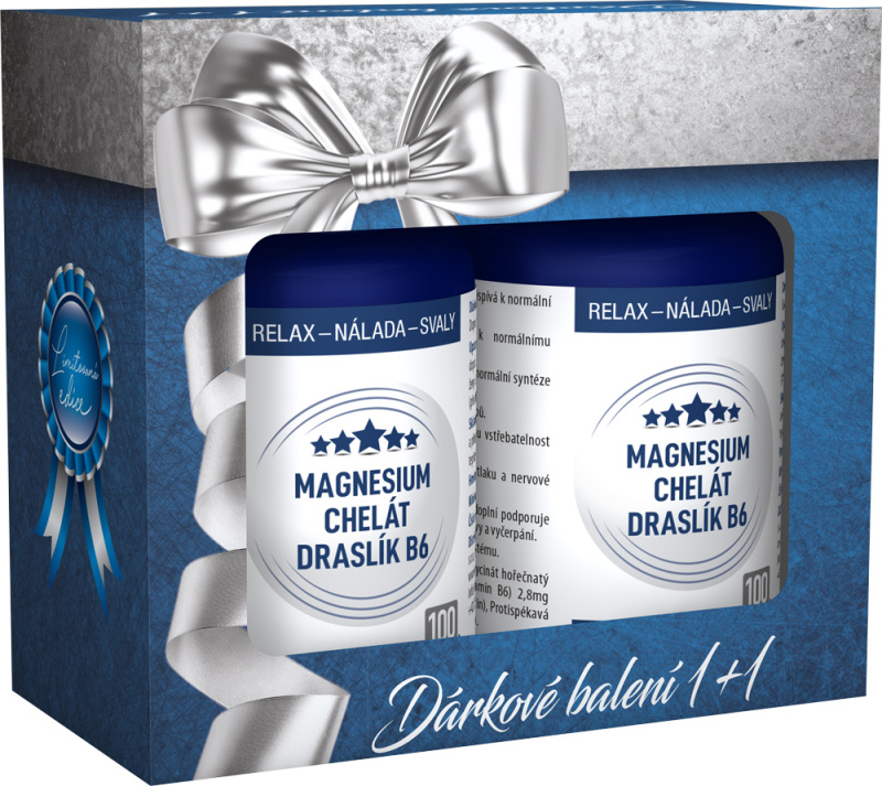 CLINICAL Magnesium chelát + Draslík B6 100 + 100 tablet Dárkové balení