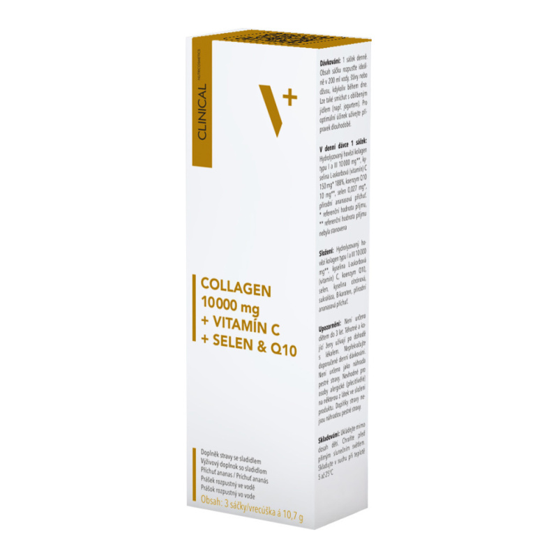 CLINICAL Collagen 10000 mg + vitamín C + selen & Q10 3 x 10.7 g